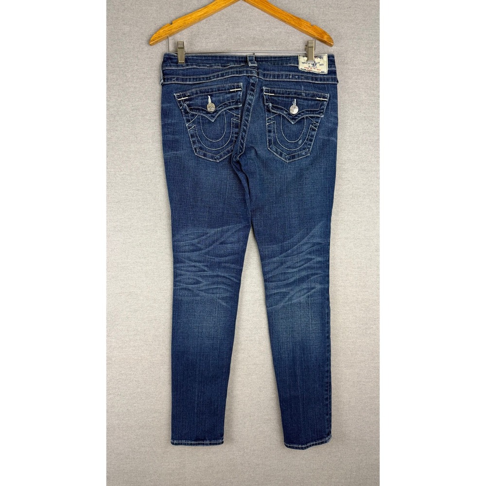 True Religion Section Skinny Dark Wash Flap Pocket Jeans Womens 31x30 - Picture 2 of 5